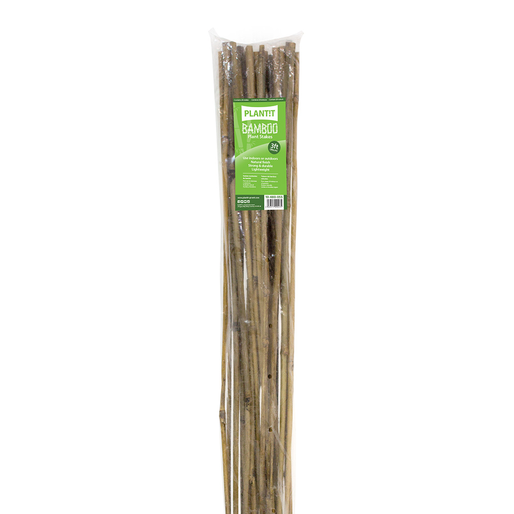 Pllieay 20pc 1.33'/16 inch Natural Thick Stakes Garden Stakes Bamboo Sticks for Outdoor and Indoor, Potted Tomato Plant Support